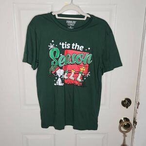 Peanuts hybrid apparel tissue the season Snoopy forest green men's size M